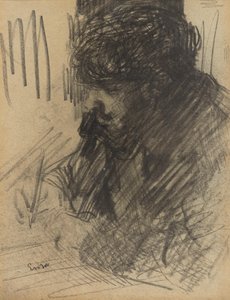 Porträt von Dario de Regoyos beim Schreiben von James Ensor