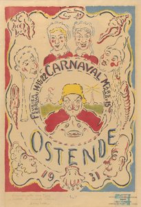 Plakat für den Karneval in Ostende von James Ensor