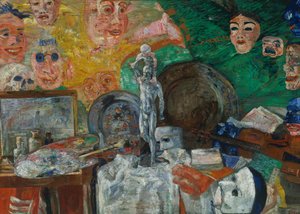 Stillleben im Studio oder Attribute der Künste von James Ensor