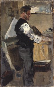 Willy Finch im Studio, ca. 1880-82 von James Ensor