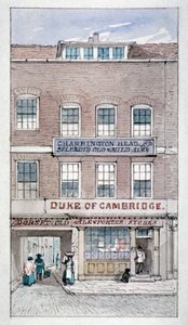 Ansicht der Duke of Cambridge Tavern, Shoe Lane, City of London, ca. 1840 von James Findlay