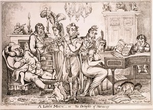 Ein wenig Musik oder Die Freuden der Harmonie, graviert von William Brocas, gedruckt in London von J. Sidebotham, 1810