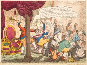 Ein Tritt gegen die Breiten - d.h. - Emanzipation aller Talente! von James Gillray
