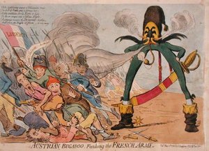 Österreichischer Schreckgespenst, das die französische Armee erschreckt von James Gillray