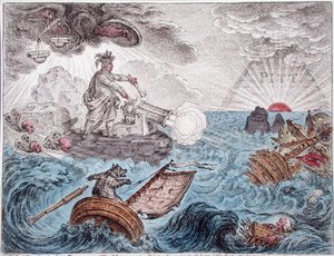 Bruin in seinem Boot, oder Der Manager in Not, veröffentlicht von Hannah Humphrey im Jahr 1806