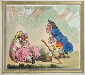 Cymon und Iphigenia, veröffentlicht von Hannah Humphrey im Jahr 1796 von James Gillray