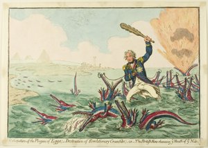 Ausrottung der Plagen Ägyptens; Zerstörung der revolutionären Krokodile von James Gillray