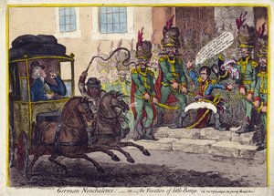 DEUTSCHE NONCHALANCE – ODER DER ÄRGER DES KLEINEN BONEY. 1803 von James Gillray