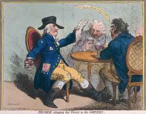 Homer singt seine Verse den Griechen, veröffentlicht von Hannah Humphrey 1797