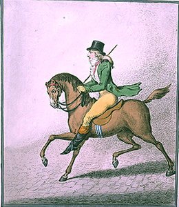 Wie man elegant durch die Straßen reitet, veröffentlicht von Hannah Humphrey im Jahr 1800 von James Gillray