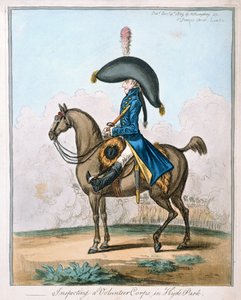 Inspektion eines Freiwilligenkorps im Hyde Park, veröffentlicht von Hannah Humphrey, 1803 von James Gillray