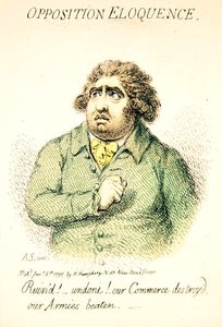 Oppositionsrede, veröffentlicht von Hannah Humphrey im Jahr 1795 (Detail) von James Gillray