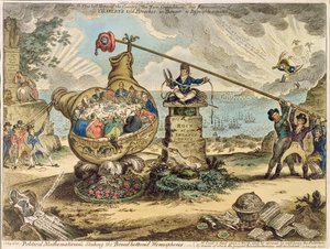 Politische Mathematiker, die die breitbodige Hemisphäre erschüttern, veröffentlicht von Hannah Humphrey, 1807