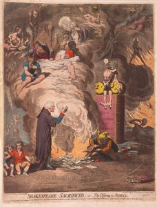 Shakespeare geopfert oder das Opfer des Geizes von James Gillray