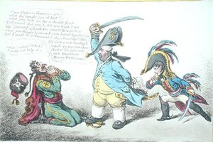 Der großmütige Minister züchtigt preußische Treulosigkeit, veröffentlicht von Hannah Humphrey 1806
