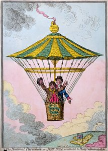 Der nationale Fallschirm, oder John Bull geführt zu Wohlstand und Emanzipation, veröffentlicht von Hannah Humphrey im Jahr 1802