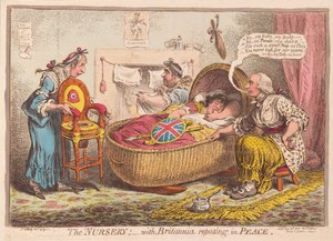 Das Kinderzimmer; mit Britannia, die in Frieden ruht, veröffentlicht 1802