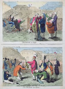 Der Prinz auf der Weide und Der Prinz im Klee, veröffentlicht von S.W. Fores im Jahr 1787 von James Gillray