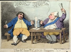 Die ehrenwerten Catch-Sänger, veröffentlicht von William Humphrey im Jahr 1783 von James Gillray