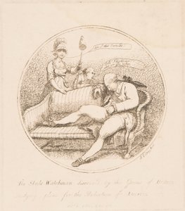Der Staatswächter entdeckt vom Genius Britanniens von James Gillray