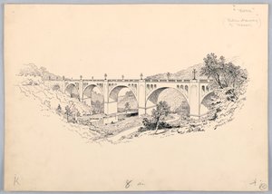 Eine Brücke, Entwurf für Washington Board of Trade Dinner, 13. Mai 1908 von James Henry Moser