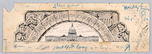 US-Kapitolgebäude, unter einem Bogen der dreizehn Staaten von James Henry Moser