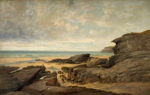 Niedrigwasser, Trebarwith Strand, Tintagel, Cornwall