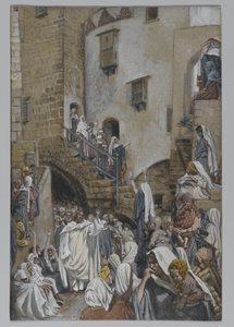 Eine Frau schreit in der Menge, Illustration aus Das Leben unseres Herrn Jesus Christus, 1886-94