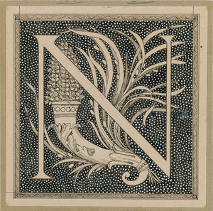 Großbuchstabe N, Illustration aus Das Leben unseres Herrn Jesus Christus