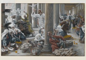 Christus vertreibt die Händler aus dem Tempel, Illustration für Das Leben Christi
