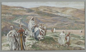 Er sandte sie zu zweit aus, Illustration aus Das Leben unseres Herrn Jesus Christus, 1886-96