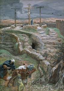 Jesus allein am Kreuz, Illustration für Das Leben Christi