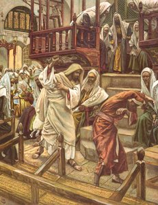 Jesus heilt einen von einem Dämon besessenen Mann in der Synagoge, Illustration für 