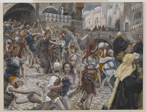 Jesus wird von Kaiphas zu Pilatus geführt, Illustration aus Das Leben unseres Herrn Jesus Christus, 1886-94