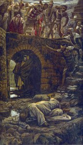Die Brücke über den Bach Kidron - aus „Das Leben unseres Herrn Jesus Christus“ - 1899 von James Tissot - Das Leben unseres Herrn Jesus Christus, von Jacques Joseph (Jacques-Joseph) Tissot genannt James Tissot (1836-1902) von James Jacques Joseph Tissot