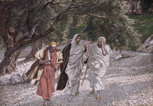 Die Jünger auf dem Weg nach Emmaus, Illustration für Das Leben Christi