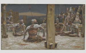 Die vier Wachen setzten sich und beobachteten ihn, Illustration aus Das Leben unseres Herrn Jesus Christus, 1886-94