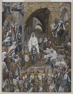 Die Prozession in den Straßen Jerusalems, Illustration aus Das Leben unseres Herrn Jesus Christus, 1886-94 von James Jacques Joseph Tissot