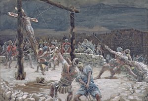 Das Aufrichten des Kreuzes, Illustration für Das Leben Christi, ca. 1886-94