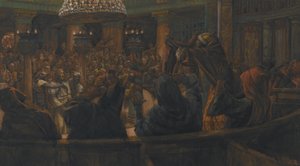 Der zerrissene Mantel - Jesus von den Juden zum Tode verurteilt, Illustration aus Das Leben unseres Herrn Jesus Christus, 1886-94 von James Jacques Joseph Tissot