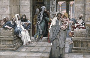 Das Scherflein der Witwe, Illustration für Das Leben Christi