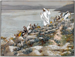 Ihr sucht mich nicht, weil ihr die Wunder gesehen habt, sondern weil ihr von den Broten gegessen habt, Illustration für Das Leben Christi, ca. 1884-96