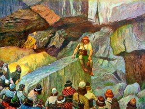 Simson in den Höhlen von Etam von Tissot - Bibel