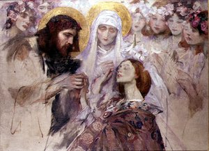 Christus segnet eine junge Frau