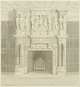 Kamin im Langton Mansion, auf der Rückseite