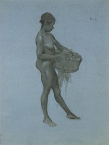 Negerin, die einen Korb mit Gemüse trägt von James Kerr Lawson