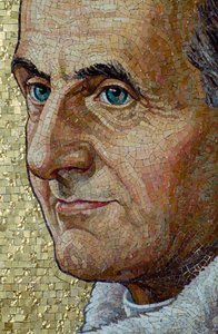 Ein Mosaikporträt von Papst Paul VI. (1963-1978) schmückt eine Wand der Basilika von Rom von James L Stanfield