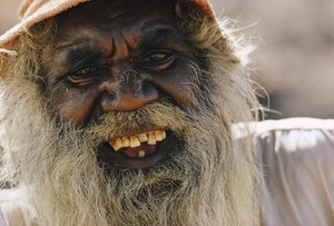 Porträt eines australischen Aborigine-Mannes. Marble Bar, Westaustralien von James L Stanfield