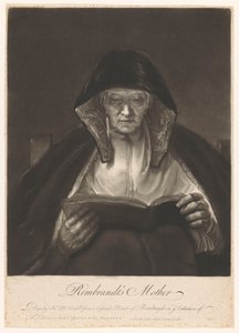 Porträt einer alten lesenden Frau (Rembrandts Mutter) von James McArdell