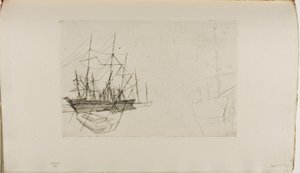 Eine Skizze von Schiffen von James Abbott McNeill Whistler